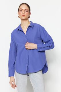 Рубашка Trendyol свободного кроя, светло-фиолетовый