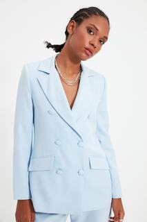 Пиджак Trendyol на обычной подкладке, голубой