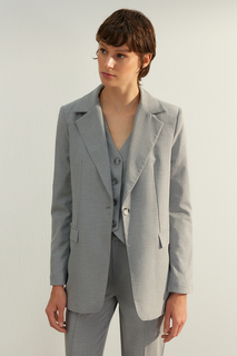 Пиджак Trendyol на обычной подкладке, серый
