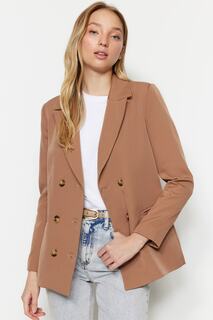 Пиджак Trendyol на обычной подкладке, светло-коричневый