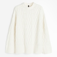 Джемпер H&amp;M Cable-knit, кремовый H&M