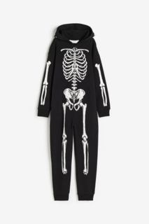 Комбинезон H&amp;M Skeleton Hooded Sweatshirt, черный/белый H&M