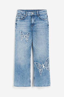 Джинсы H&amp;M Butterflies Baggy Fit Bootcut, голубой H&M