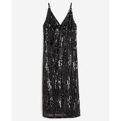 Платье H&amp;M Sequined Slip, черный H&M