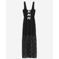 Платье H&amp;M Bow-detail Lace, черный H&M