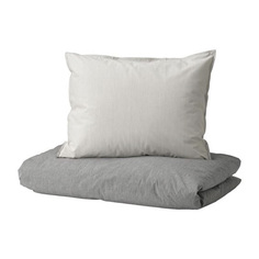 Комплект постельного белья Ikea Blavinda, 2 предмета, серый
