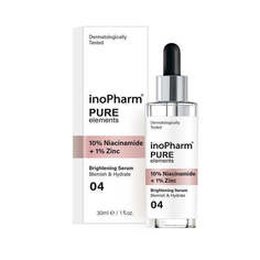 InoPharm Pure Elements 10% Niacinamide + 1% Zinc Brightening Serum Сыворотка для лица с 10% ниацинамидом и 1% цинком 30мл