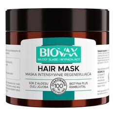 Biovax Włosy Słabe i Wypadające маска для волос, 250 ml