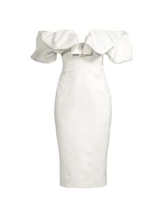 Платье миди с открытыми плечами Samara Line &amp; Dot, белый