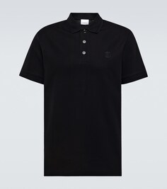 Рубашка-поло из хлопкового пике Burberry, черный