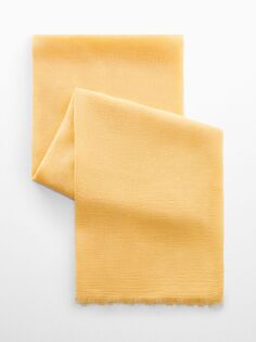 Однотонный шарф Mango, желтый