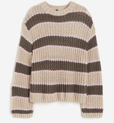 Джемпер H&amp;M Striped, бежевый/коричневый H&M