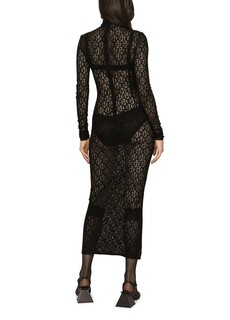 Платье длиной до икры из тюля Dolce &amp; Gabbana, черный
