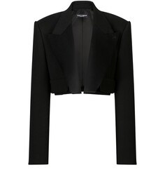 Короткий пиджак-смокинг из двойной шерсти Dolce &amp; Gabbana, черный