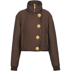Укороченная мини-куртка с монограммой Balmain, коричневый