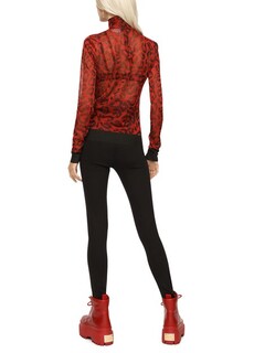Укороченный шерстяной свитер с леопардовой вставкой Dolce &amp; Gabbana