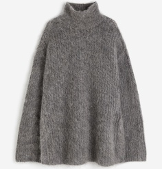 Свитер H&amp;M Mohair-blend Mock Turtleneck, серый H&M