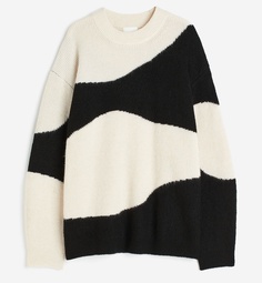 Джемпер H&amp;M Jacquard-knit, светло-бежевый/черный H&M