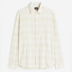 Рубашка H&amp;M Regular Fit Plaid, светло-бежевый H&M