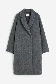 Пальто H&amp;M Double-breasted, темно-серый H&M