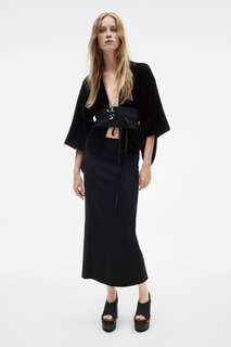 Атласная сумка-медро с бахромой - ограниченная серия Zara, черный