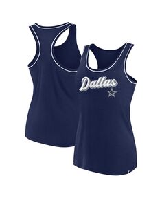 Женская фирменная темно-синяя майка Dallas Cowboys с логотипом Racerback и овальным вырезом Fanatics, темно-синий