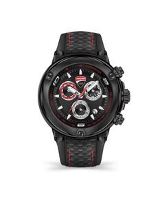 Мужские часы Partenza Chronograph с черным силиконовым ремешком, 49 мм Ducati Corse
