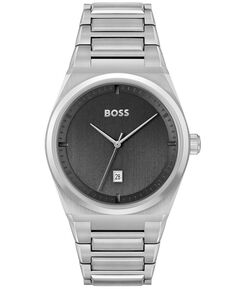 Мужские часы-браслет из нержавеющей стали серебристого цвета, 42 мм BOSS