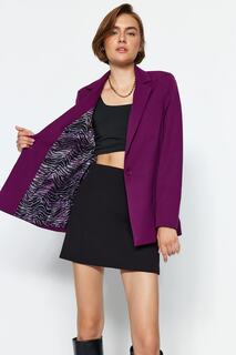 Пиджак Trendyol с детальной и обычной подкладкой, темно-пурпурный