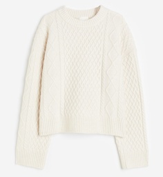 Джемпер H&amp;M Cable-knit, кремовый H&M