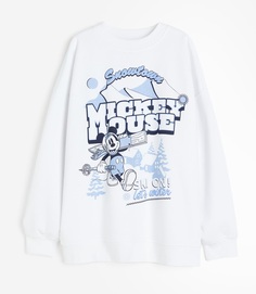 Свитшот H&amp;M Mickey Mouse Oversized Printed, белый H&M