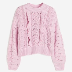 Джемпер H&amp;M Ruffle-trimmed, светло-розовый H&M