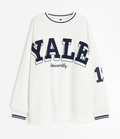 Свитшот H&amp;M Yale Oversized Printed, белый H&M