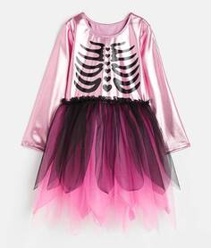 Карнавальное платье H&amp;M Skeleton Halloween, розовый/черный H&M