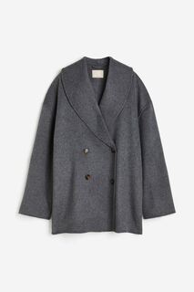 Пальто H&amp;M Oversized Wool-blend, темно-серый меланж H&M