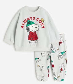 Спортивный костюм H&amp;M Snoopy 2-piece, светло-серый H&M