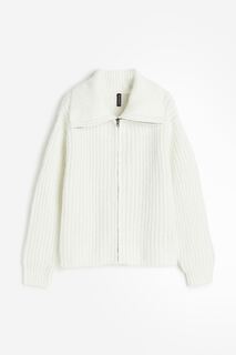 Кардиган H&amp;M Zip-up, белый H&M