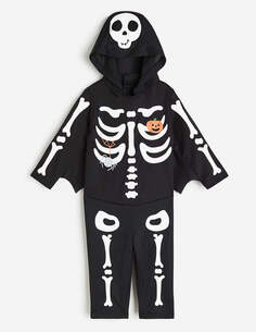Карнавальный костюм H&amp;M Skeleton Halloween, черный/белый/оранжевый H&M