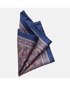 Garibaldi — большой шелковый нагрудный платок для мужчин — королевский синий Elizabetta