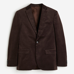 Вельветовый пиджак H&amp;M Slim Fit Single-breasted , темно-коричневый H&M