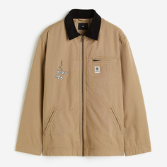 Куртка с вельветовым воротником H&amp;M Loose Fit, бежевый H&M