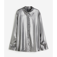 Рубашка H&amp;M Divided Satin, серебристый H&M