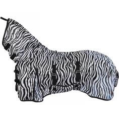 Попона Marengos Zebra антимоскитная с клапаном на шею и живот, черный / белый