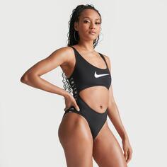 Женский цельный купальник Nike Swim Tape, черный