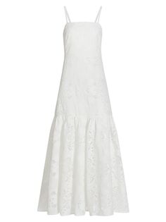 Хлопковое кружевное платье макси Cordiela Borgo de Nor, белый