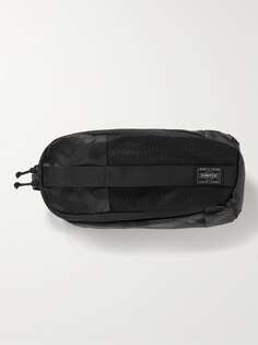 Чехол-кошелек с камуфляжным принтом и отделкой из сетки Effect PORTER-YOSHIDA &amp; CO, черный