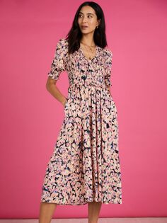 Свободное платье миди Baukjen Florence, розовое размытие