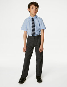 Школьные брюки обычного кроя с узкой талией для мальчиков (2–18 лет) Marks &amp; Spencer, серый