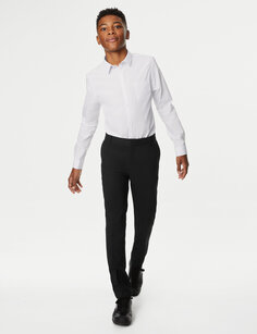 Очень узкие школьные брюки с узкой талией для мальчиков (2–18 лет) Marks &amp; Spencer, черный