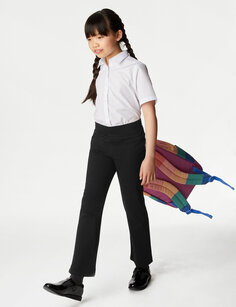 Школьные брюки из джерси стандартного кроя для девочек (2–16 лет) Marks &amp; Spencer, черный микс